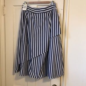 Nordstrom Halogen X Atlantic-Pacific Ruffle Stripe A Line Skirt